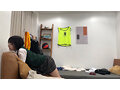 制服少女が部屋で1人でムラムラして…秘密の自慰をこっそり隠し撮り。声を漏らして快感に没頭する無防備な角オナ盗撮。その後凸してビショ濡れま●こSEXした。