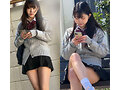 街中ミニスカ観察 パンティワカメちゃん状態の学生2名 TちゃんとAちゃん