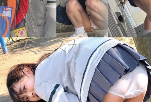 街中ミニスカ観察 パンティワカメちゃん状態の学生2名 TちゃんとAちゃん